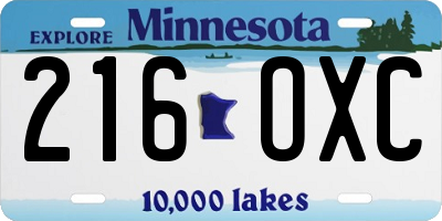 MN license plate 216OXC