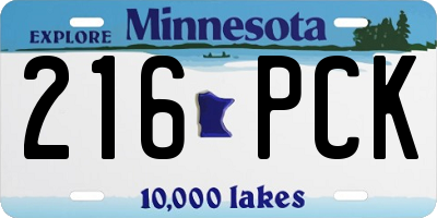 MN license plate 216PCK