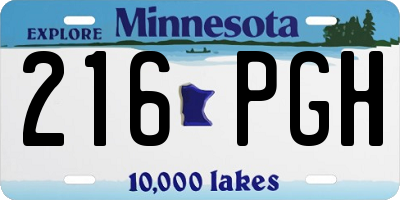 MN license plate 216PGH