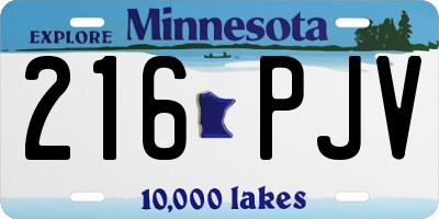 MN license plate 216PJV