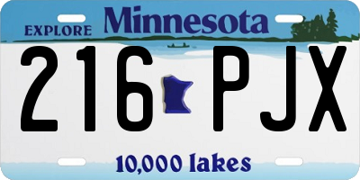 MN license plate 216PJX