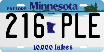 MN license plate 216PLE