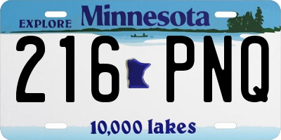 MN license plate 216PNQ