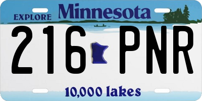 MN license plate 216PNR