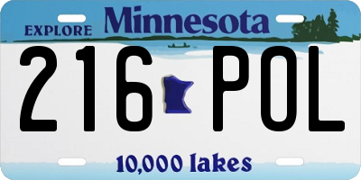 MN license plate 216POL
