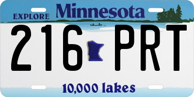 MN license plate 216PRT