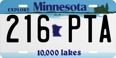 MN license plate 216PTA