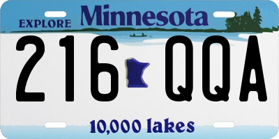 MN license plate 216QQA