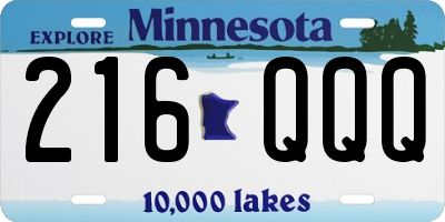 MN license plate 216QQQ