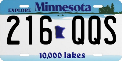 MN license plate 216QQS