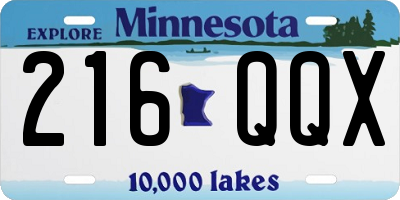 MN license plate 216QQX