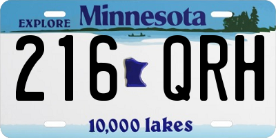 MN license plate 216QRH