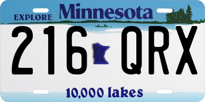 MN license plate 216QRX