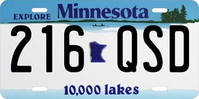 MN license plate 216QSD