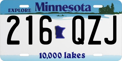 MN license plate 216QZJ