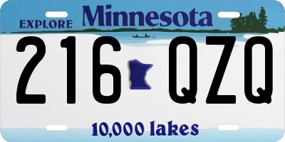 MN license plate 216QZQ