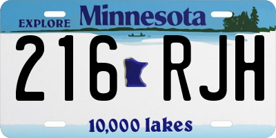 MN license plate 216RJH