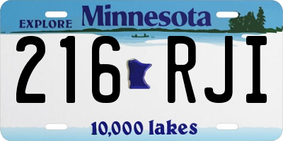 MN license plate 216RJI