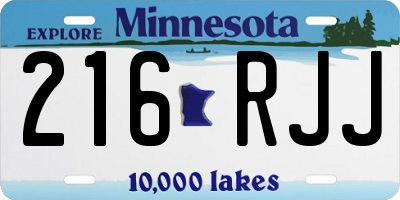 MN license plate 216RJJ