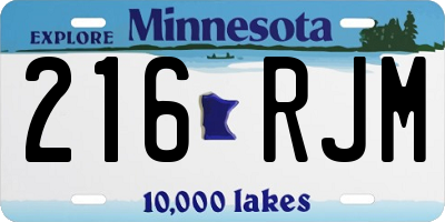 MN license plate 216RJM