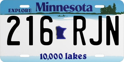 MN license plate 216RJN