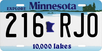 MN license plate 216RJO