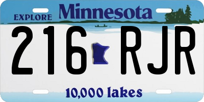MN license plate 216RJR