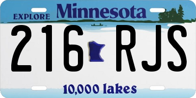 MN license plate 216RJS