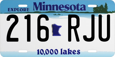 MN license plate 216RJU