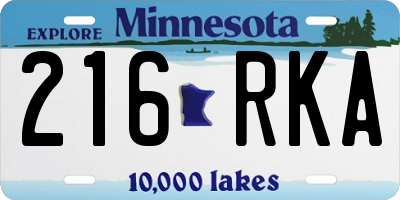 MN license plate 216RKA
