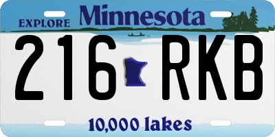 MN license plate 216RKB