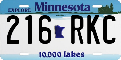 MN license plate 216RKC