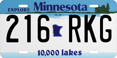 MN license plate 216RKG