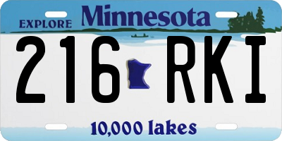 MN license plate 216RKI