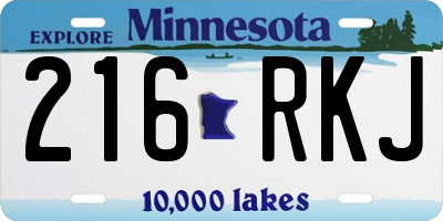 MN license plate 216RKJ