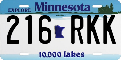 MN license plate 216RKK