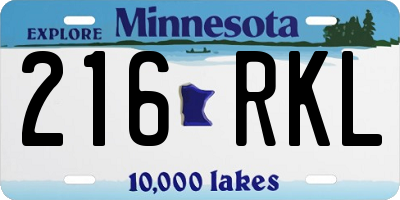 MN license plate 216RKL