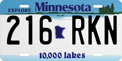MN license plate 216RKN