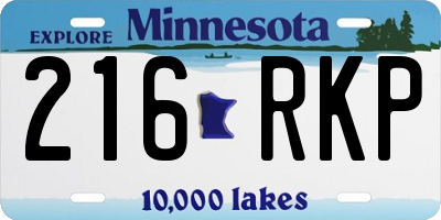 MN license plate 216RKP