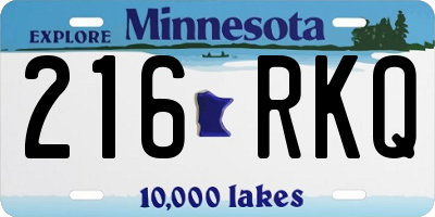MN license plate 216RKQ