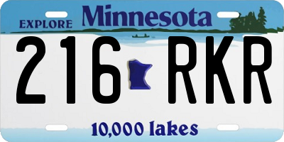 MN license plate 216RKR