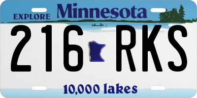 MN license plate 216RKS