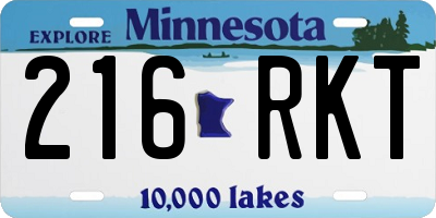 MN license plate 216RKT