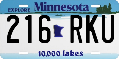 MN license plate 216RKU