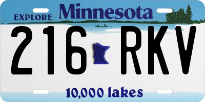 MN license plate 216RKV