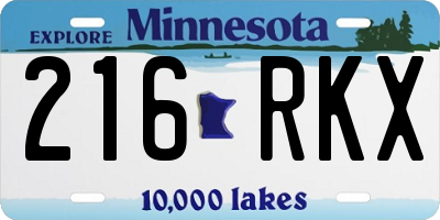 MN license plate 216RKX