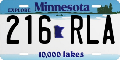 MN license plate 216RLA