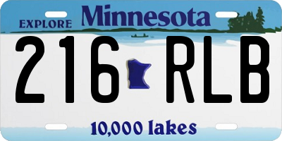 MN license plate 216RLB
