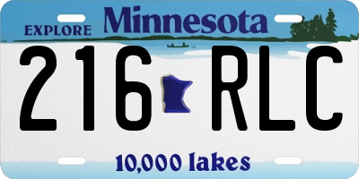 MN license plate 216RLC