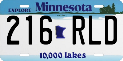 MN license plate 216RLD